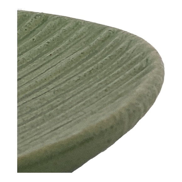 Pier 1 Essentials Stoneware Plate Rippled Green Single Heavy Dinner Plate - Picture 5 of 10